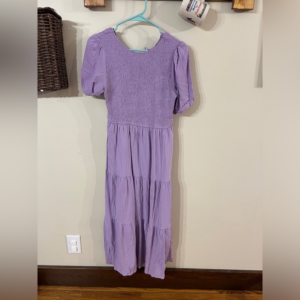 Lavender Smocked Midi Dress